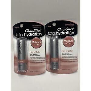 ChapStick Total Hydration Moisture Hint Of Tint Lip Balm Warm Nude 0.12 Oz Lot 2